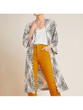 Anthropologie Margaux Leopard Duster by brand Mignon Doo